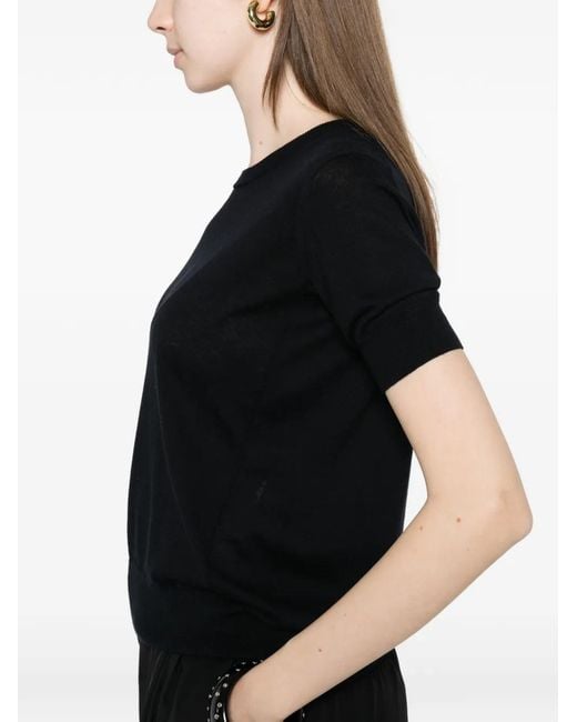 C.T.Plage Black Round-Neck T-Shirt