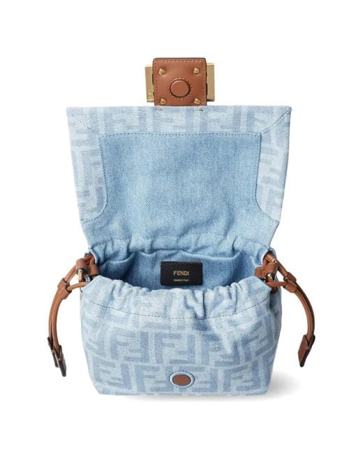 Fendi Blue Small Mamma Baguette Tote Bag