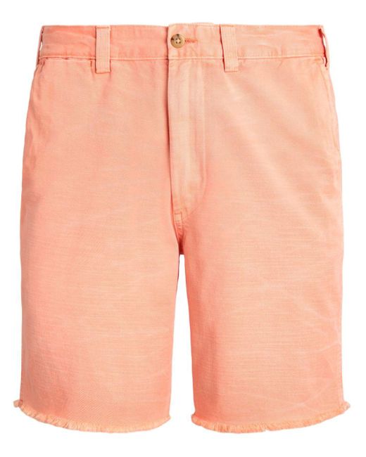 Polo Ralph Lauren Orange Frayed Chino Shorts for men