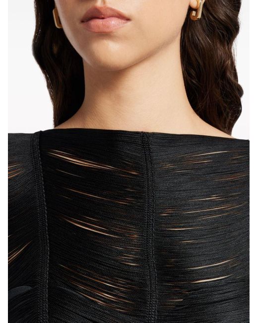 Tom Ford Black Open-knit Blouse