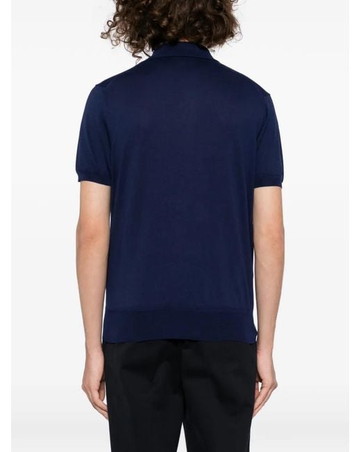 Tom Ford Blue Knitted Polo Shirt for men