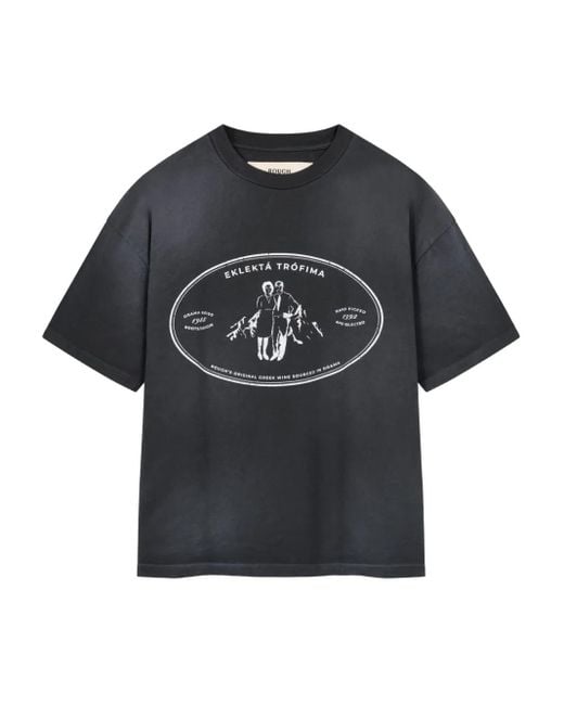 ROUGH Black Drama Label T-Shirt for men