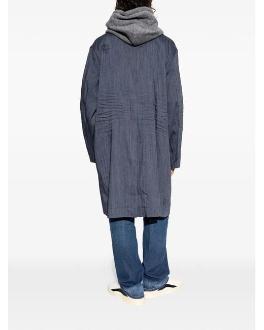 DSquared² Blue Distressed Ripepd Coat for men