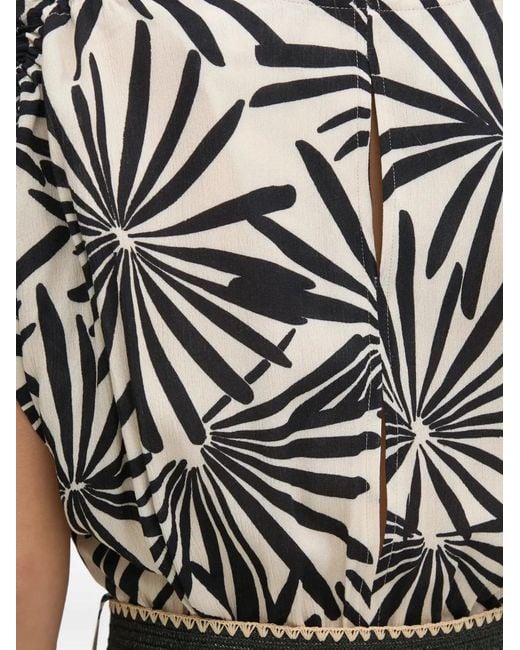 La Petite Francaise White Romuald Floral-Print Midi Dress