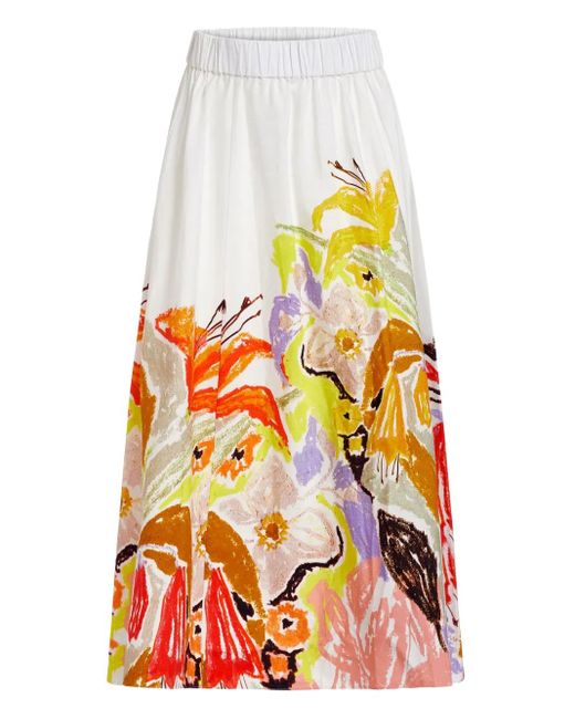 Marie Oliver White Sasha Midirock mit Blumen-Print