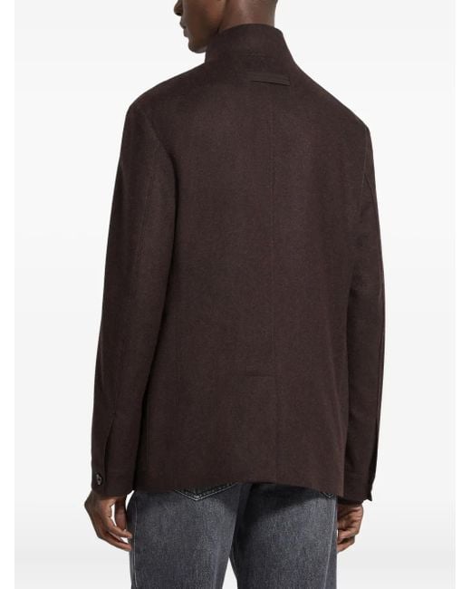 Zegna Brown Button-Fastening Jacket for men