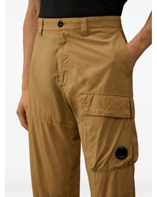 C P Company Natural 50 Fili Lens-Detail Cargo Pants for men
