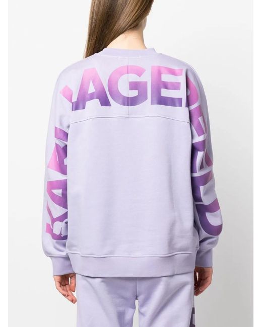 Karl Lagerfeld White Logo-Print Crew Neck Sweatshirt