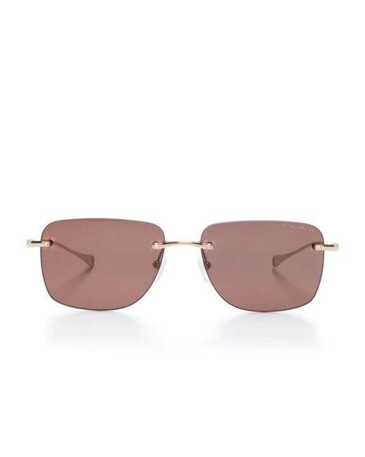 Dita Eyewear Pink Rimless Square-Frame Sunglasses