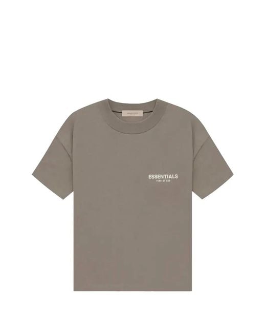 Fear Of God Gray Essentials Logo-Print T-Shirt for men
