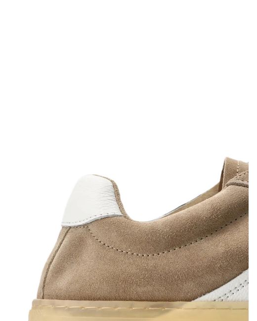 COPENHAGEN Natural Panelled Low-Top Sneakers