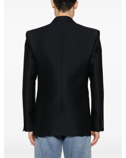 Valentino Garavani Blue V-Detail Single-Breasted Blazer for men