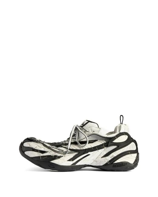 Balenciaga White Soleless Lace-Up Sneakers for men
