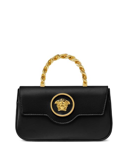 Versace Black La Medusa Satin Mini Bag