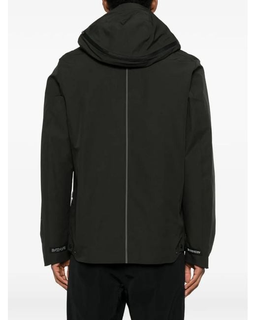 KRAKATAU Black Hooded-Neck Jacket for men