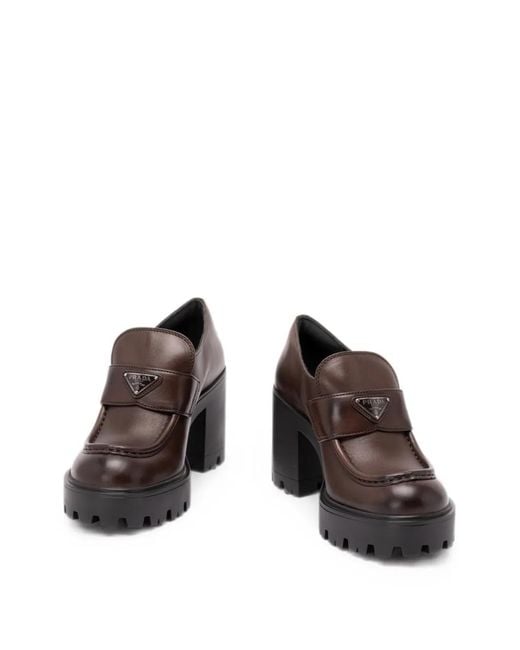 Prada Brown Loafer Mit Dicker Sohle