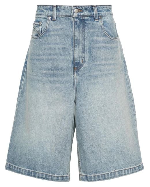 Rhude Blue Drop-Crotch Denim Shorts for men