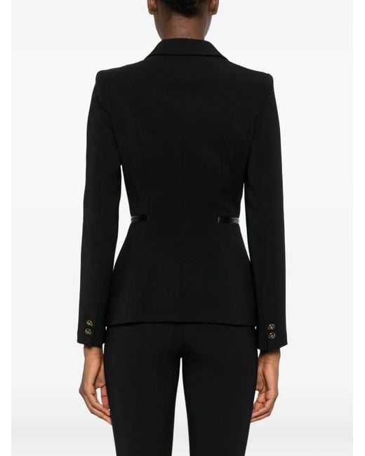 Elisabetta Franchi Black Double-Breasted Crepe Blazer