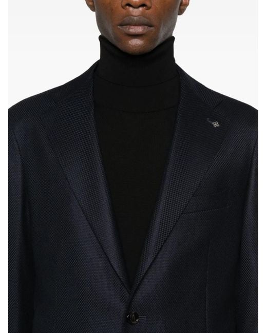 Tagliatore Black Single-Breasted Blazer for men