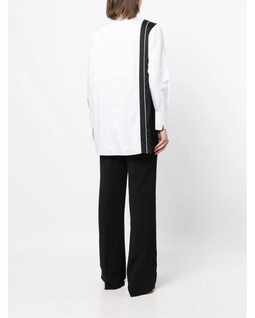 Shiatzy Chen Black Ribbon-Splicing Cotton Shirt
