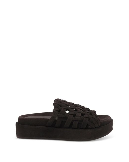 Paloma Barceló Black Nadira Woven-Design Sandals