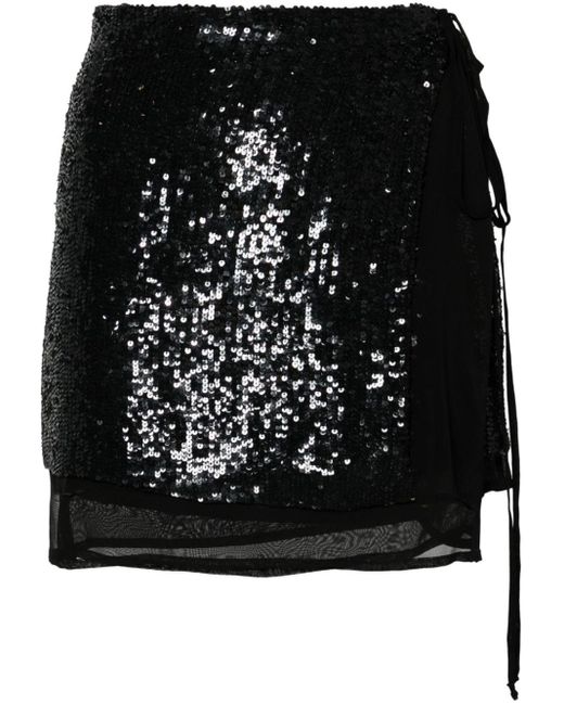 P.A.R.O.S.H. Black Gabriel Sequinned Miniskirt