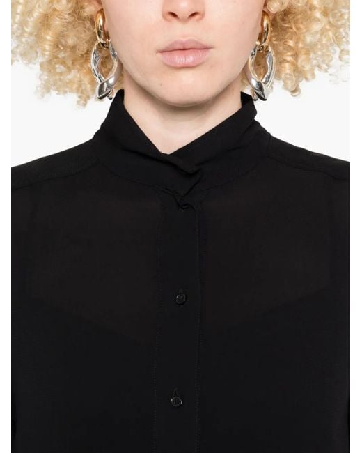 Marc O' Polo Black Button-Front Midi Dress