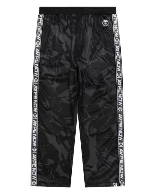 Aape By A Bathing Ape Black Ape Head Camouflage Track Pants for men