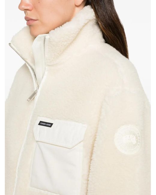 Canada Goose White Soren Zip-Up Fleece Jacket
