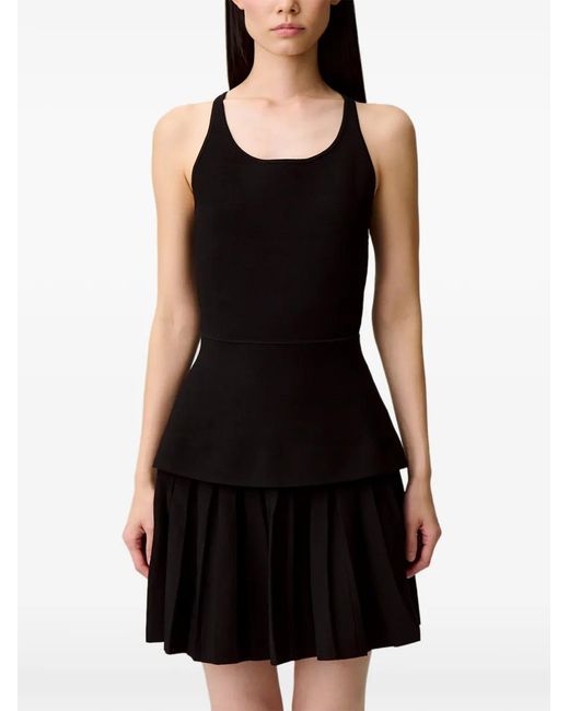 Claudie Pierlot Black Pleated Knit Mini Dress