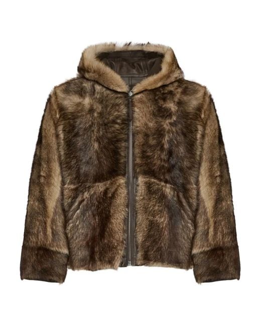 Yves Salomon Brown Reversible Toscana Lambskin Hoodie for men