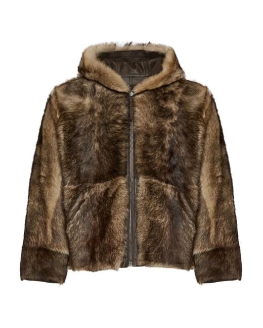 Yves Salomon Brown Reversible Toscana Lambskin Hoodie for men