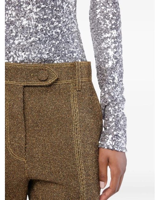Rabanne Brown Seam-Detail Tailored Trousers