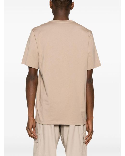 MSGM Natural T-Shirt With Logo for men