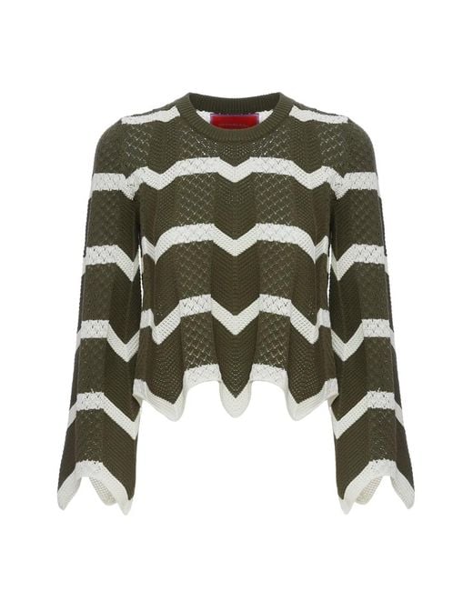 Pull À Chevron Crops LaDoubleJ en coloris Green