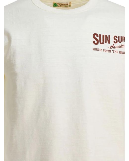 Sun Surf White Logo-Print T-Shirt for men