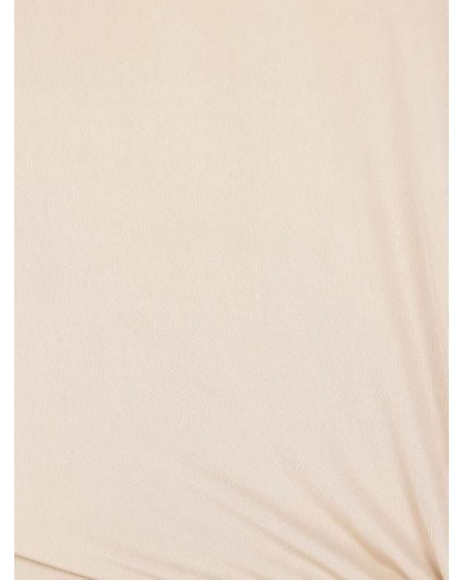 Rabanne Natural Tie-Detail Ruffle Dress