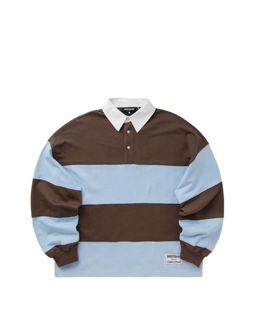 WRSTBHVR Brown Geri Striped Polo Sweater