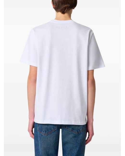 MSGM White Logo-Print T-Shirt for men
