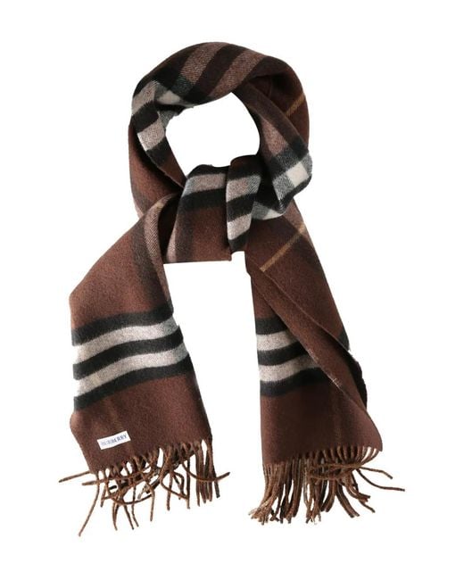Burberry Black Reversible Ekd Check Cashmere Scarf