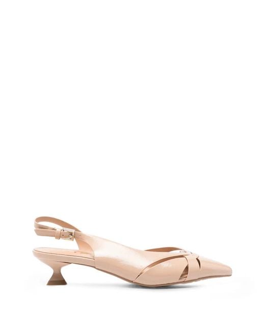 Keys Pink Crossover-Strap Slingback Pumps