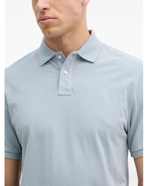 Hackett Blue Logo-Embroidery Polo Shirt for men