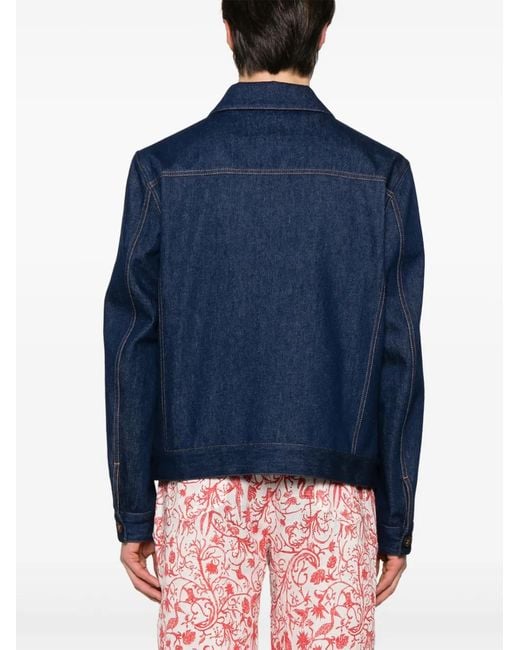 Kiton Blue Denim Jacket for men