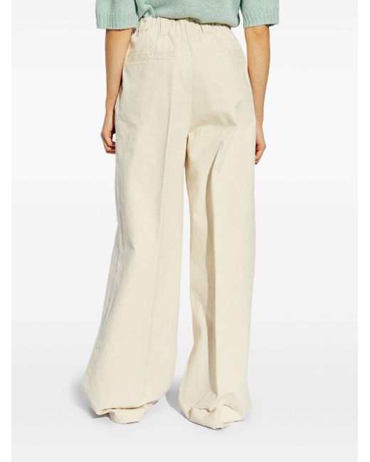 Maison Margiela White Cotton Wide-Leg Trousers