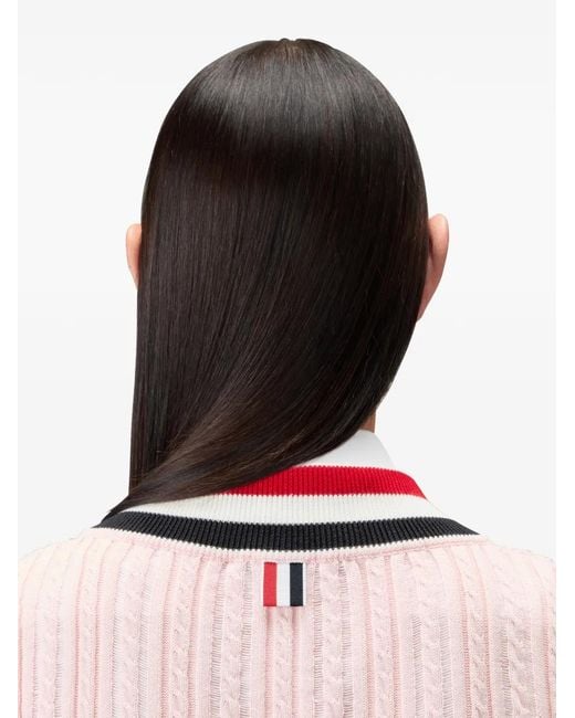 Thom Browne Pink Cricket Rwb Stripe Ladder Cable Mini Dress