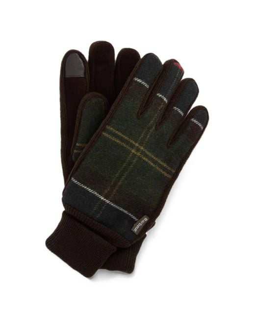 Barbour Black Hackney Tartan Gloves for men