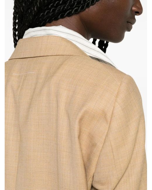 MM6 by Maison Margiela Natural Single-Breasted Blazer