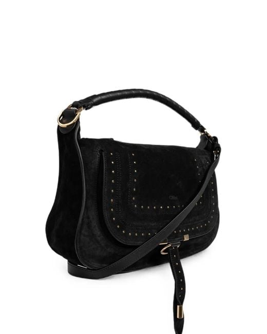 Chloé Black Marcie Stud-Embellished Shoulder Bag