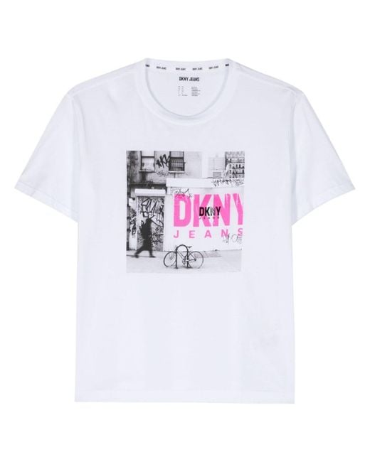 DKNY White Photograph-print T-shirt