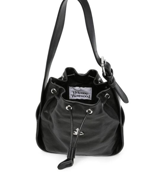 Vivienne Westwood Black Stacey Leather Bucket Bag
